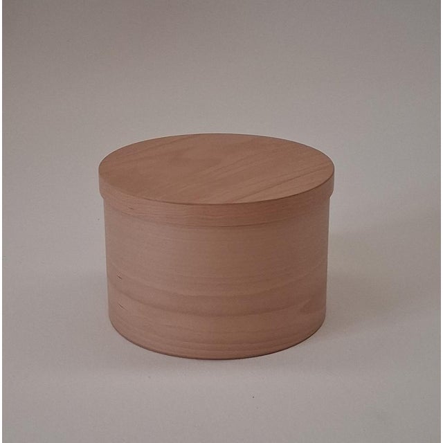 Round Beech Wooden Box by Villahomecollection For Sale - Image 4 of 4