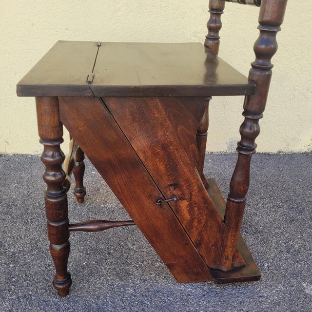 19th Century Convertible Library Step Stool Chair For Sale - Image 6 of 15
