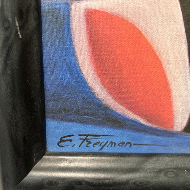 Genuine Lithograph on Canvas by Erik Freyman “ Sonata “ Cubist Style Signed Framed Circa 1998 For Sale - Image 10 of 12