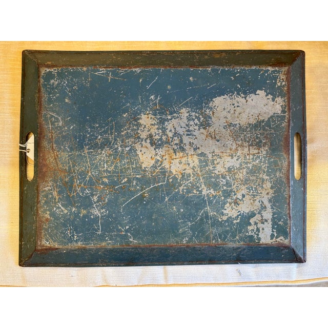 19th Century 19th Century Metal Tin Toleware Tray For Sale - Image 5 of 5