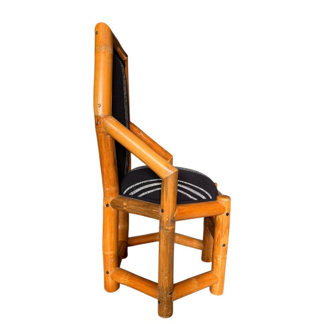 1970s Mid Century Brutalist-Inspired Bamboo Armchair (Sold as Pairs) For Sale - Image 5 of 18