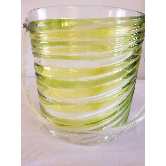 Vintage Green Swirl Acrylic Ice Bucket For Sale - Image 10 of 12