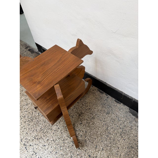 1960s Mid-Century Wooden Side Table in the shape of Seahorse, 1960s For Sale - Image 5 of 10