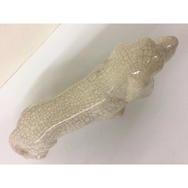 Ceramic Artisan Crackle Glaze Ceramic Doggy For Sale - Image 7 of 11