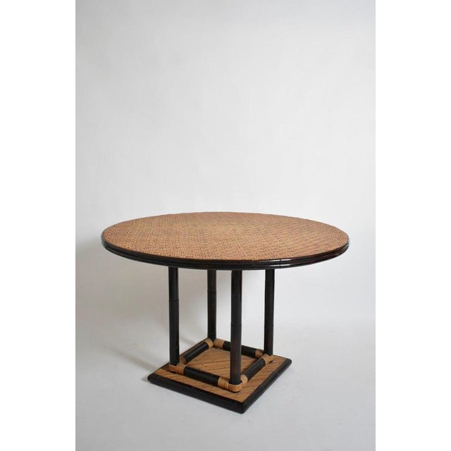 1970s Vintage Round Rattan Dining Table, 1970s For Sale - Image 5 of 7