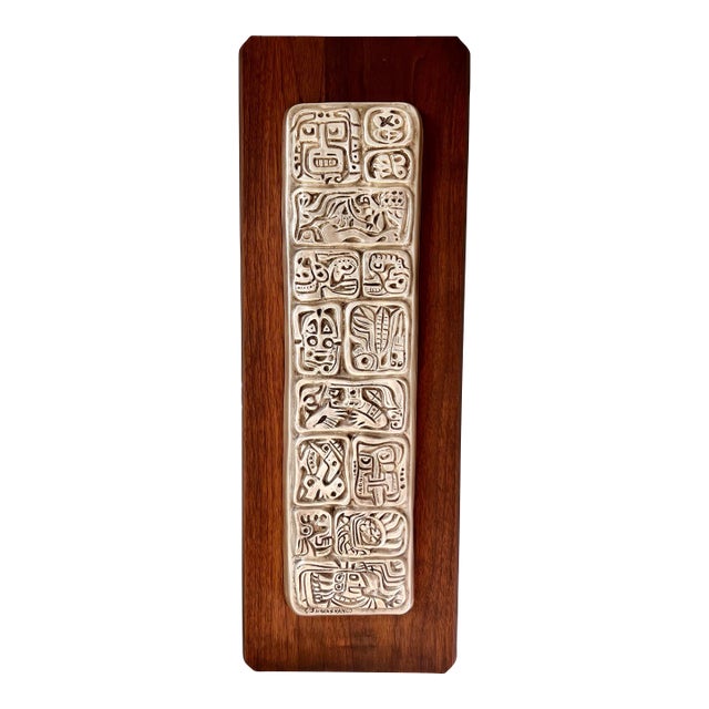 1960s Vintage Carlos Sierra Franco “Mayan Paradise” Sterling Silver Carved Hanging Wall Plaque For Sale