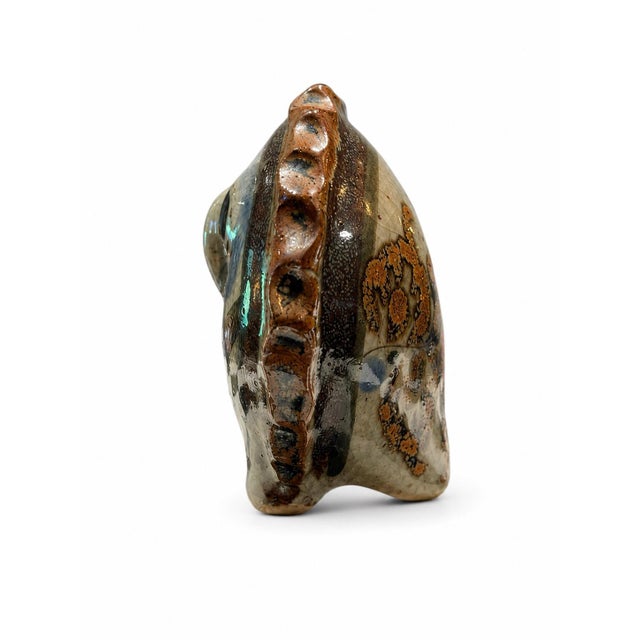 Navy Blue Attributed to Jorge Wilmot – Signed Tonalá Studio Pottery Owl Sculpture, Mexico, C. 1970s For Sale - Image 8 of 9