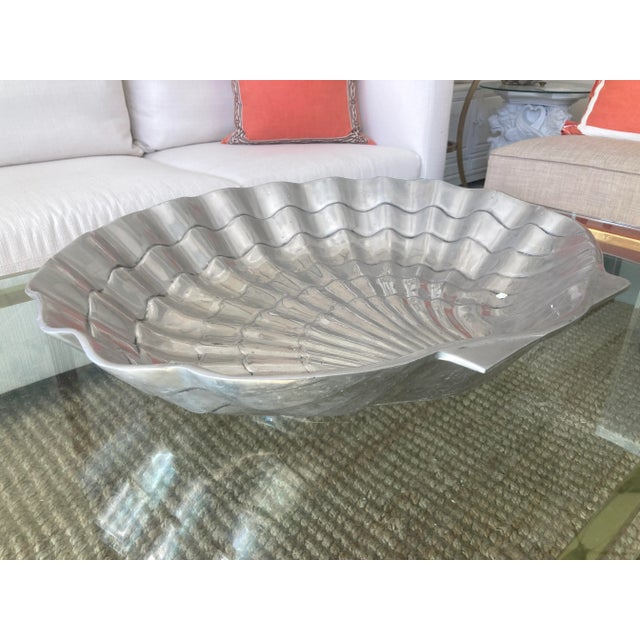 Metal Arthur Court Style Large Shell Bowl -1 For Sale - Image 7 of 11