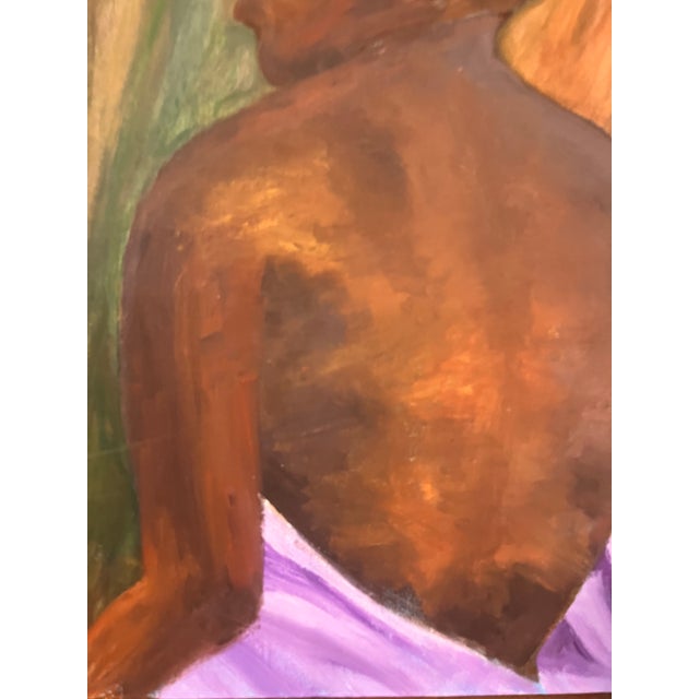 Original Contemporary Figurative Oil Painting – African American Woman Portrait Vintage, For Sale - Image 4 of 5