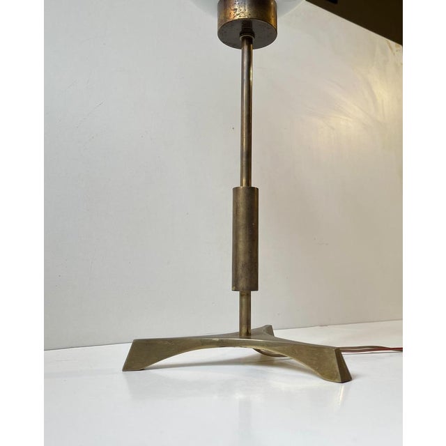 1950s Tri-Pod Brass Table Lamp by Josef Frank for Fog & Mørup, 1950s For Sale - Image 5 of 9