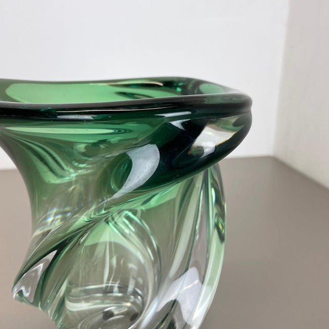 Crystal Wave Glass Vase from Val Saint Lambert, Belgium, 1960s For Sale - Image 9 of 18