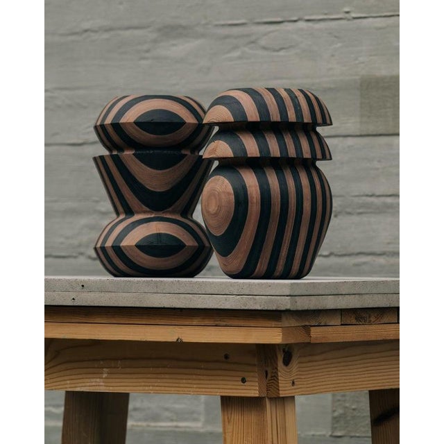 Matek Stria Candleholders in Recycled Composite by Project Materia, Set of 2 For Sale - Image 9 of 14