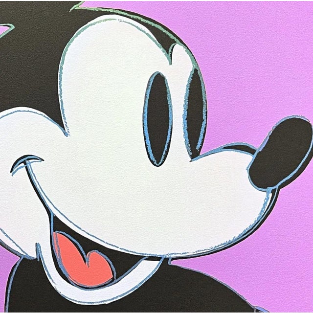 Andy Warhol (after) "Mickey Mouse purple" print, size 60 x 60 cm, plate signed bottom right, numbered with pencil on heavy...