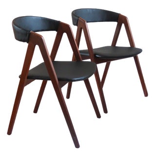 Teak Model 205 Dining Chairs attributed to Thomas Harlev for Farstrup Møbler, Denmark, 1960s, Set of 2 For Sale