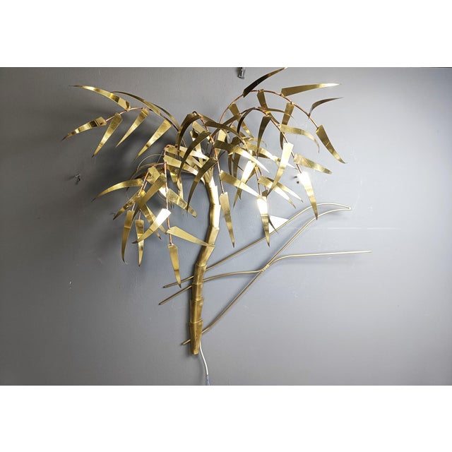 Gold Palm Tree Wall Light by Daniel Dhaeseleer, 1970s For Sale - Image 8 of 12