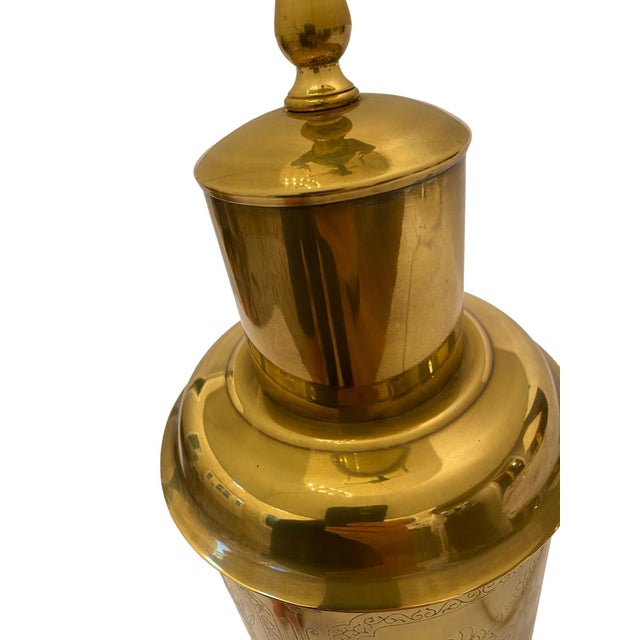 1980s Wescal Brass Tea Canister Table Lamp For Sale In Indianapolis - Image 6 of 9