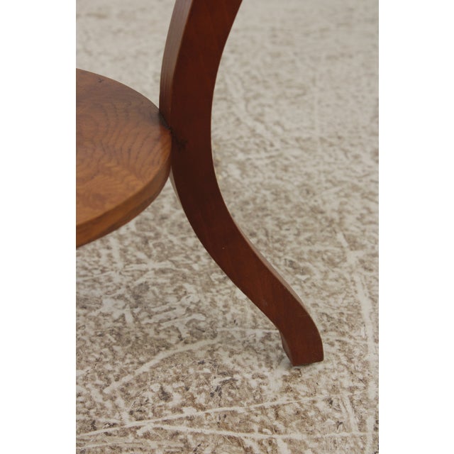 Baker Walnut Round Two-Tier Neoclassical Occasional Table For Sale - Image 14 of 17
