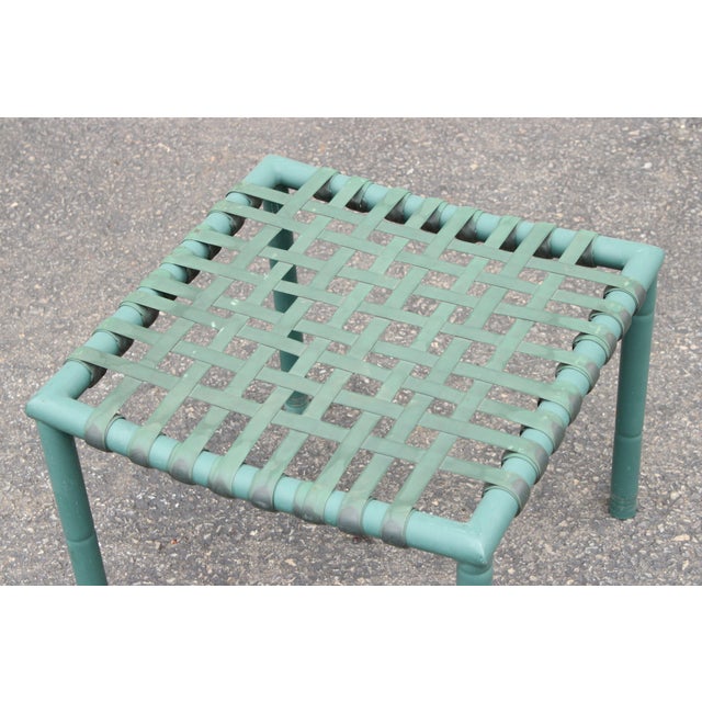 1970s Hauser Vintage Pair of Faux Bamboo Outdoor Patio Stools For Sale - Image 5 of 12