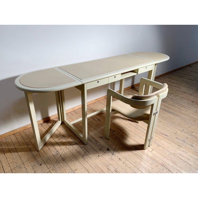 Mid-Century Modern Augusto Savini for Pozzi Drop Leaf Gate Leg Desk with Matching Pamplona Chair For Sale - Image 3 of 5