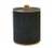 An Italian porcelain vanity bathroom vessel box in a matte dark charcoal grey and 24kt gold accent, made exclusively for...