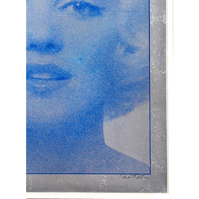 Bert Stern Bert Stern “Marilyn (Head Shot)” Blue Silkscreen Portrait Print on Silver Foil Ed. 47/100, Mid 20th Century For Sale - Image 4 of 7