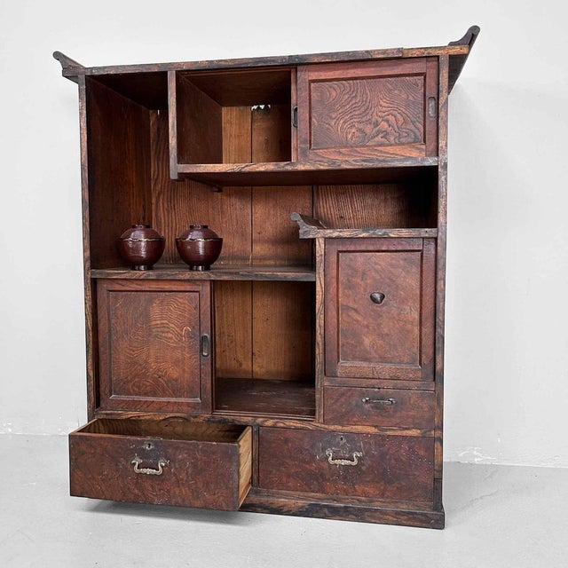Wood Japanese Traditional Tea Cabinet, 1890s For Sale - Image 7 of 18