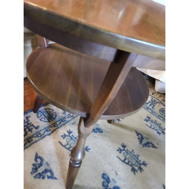 Brown 1963 Mid-Century Solid Cherry Two-Tier Accent Table – Bucks County Provincial For Sale - Image 8 of 11