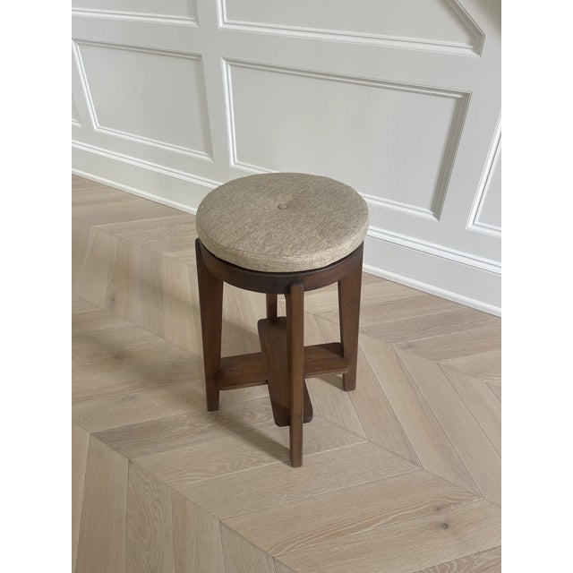 Set of 3 Pierre Jeanneret Style Teak Bar / Counter Stool Replica For Sale - Image 4 of 9