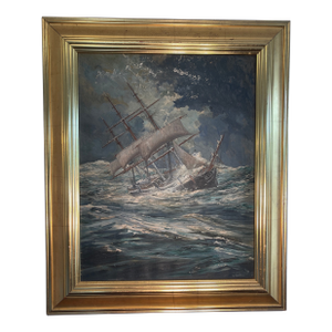 Franklin Dillon Briscoe, American 1844 - 1903, Attributed, Student of Edward Moran, Late 19th Century Maritime Storm Seascape