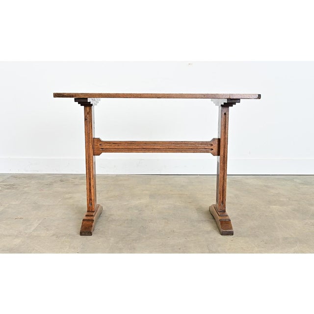 French 19th Century Oak Refectory Style Bistro Table For Sale - Image 4 of 10