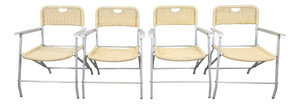 Mid-Century Tossa Wicker Folding Chairs by Hilbrant, Italy, 1960s, Set of 4