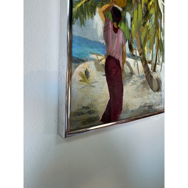 1980s 1980’s Frances Ayers Impressionist Coastal Landscape Oil on Board Painting, Framed For Sale - Image 5 of 11