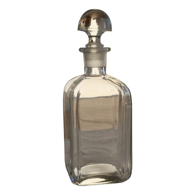 Antique Glass Carafe with Stopper, 1970s For Sale