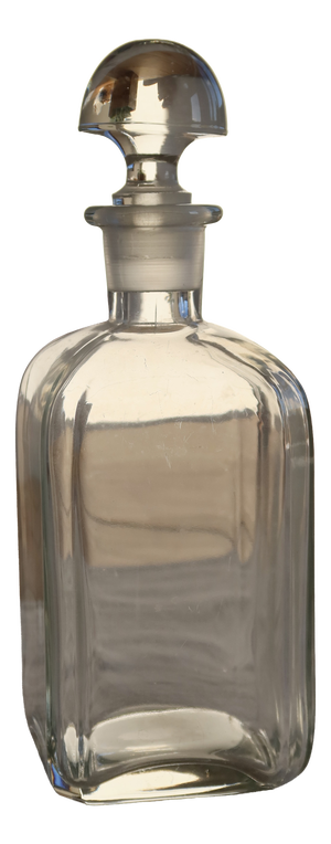 Antique Glass Carafe with Stopper, 1970s