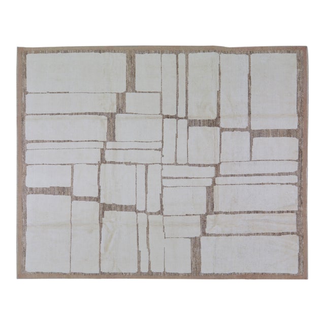 Moroccan Hand Knotted Wool Rug, 9'3''x12' For Sale