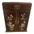 Vintage Midcentury Chinoiserie Brown Lacquer Shell Inlay Jewelry Box Cabinet For Sale