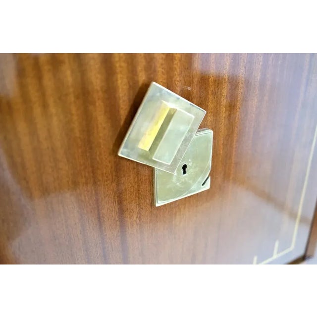 Brown Art Deco Dominique Secretary Desk with Keyhole in the Fitting, 1930s For Sale - Image 8 of 12