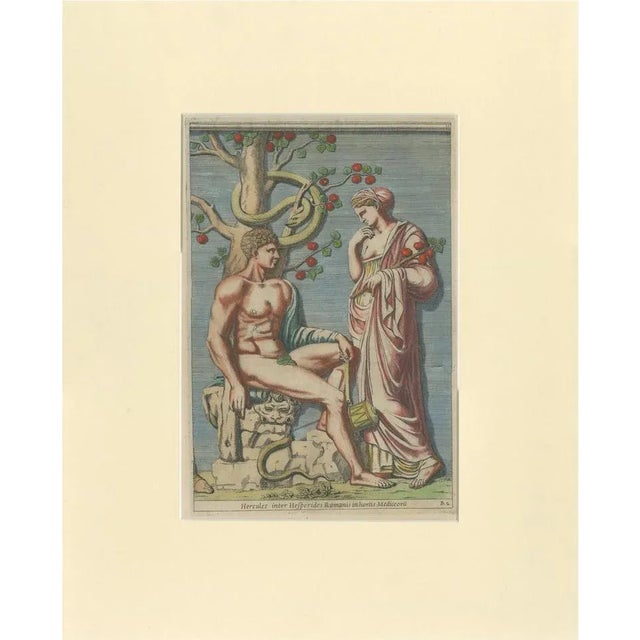 Paper Ferrari, Illustration of Hercules in the Garden of the Hesperides, 1646, Print For Sale - Image 7 of 7