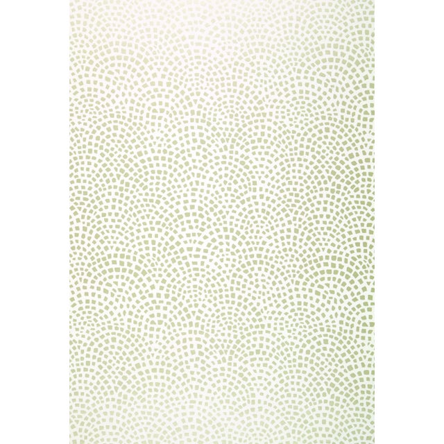 Contemporary Schumacher Mosaic Wallpaper in Silver For Sale - Image 3 of 3