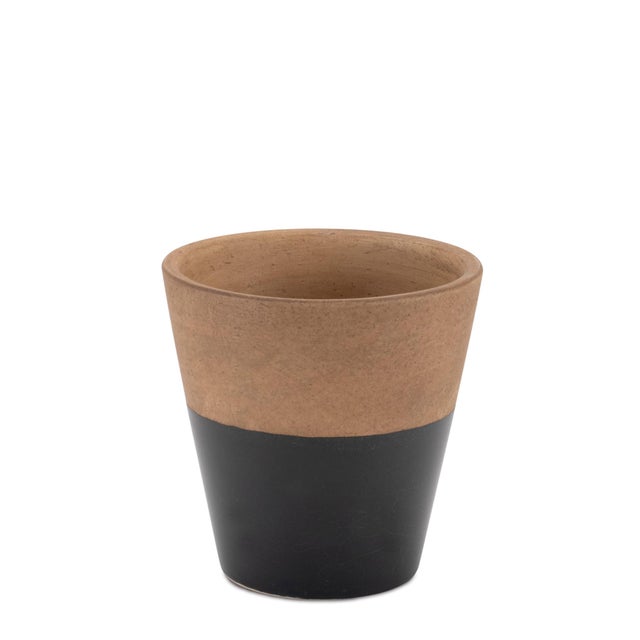 Modern Tapered Two-Tone Planter (Set of 2) For Sale - Image 3 of 3