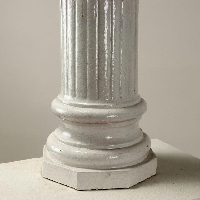 Neoclassical Style Fireplace Stove in Ceramic For Sale - Image 6 of 14