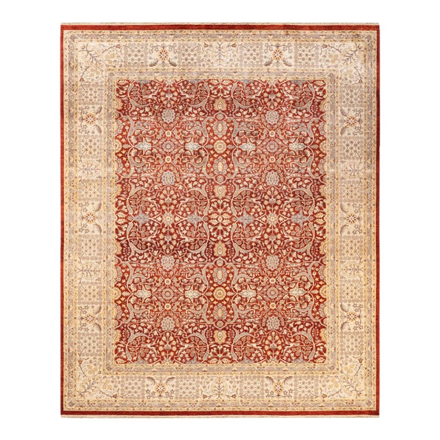 Mogul Hand-Knotted Area Rug - Orange, 8' 1" x 10' 1" For Sale