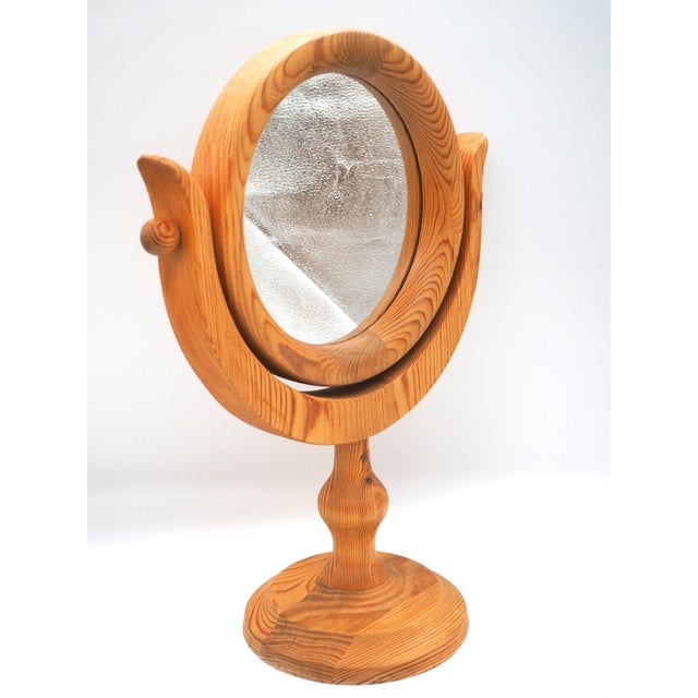 Swedish Rustic Pine Mirror, 1970s For Sale - Image 9 of 12