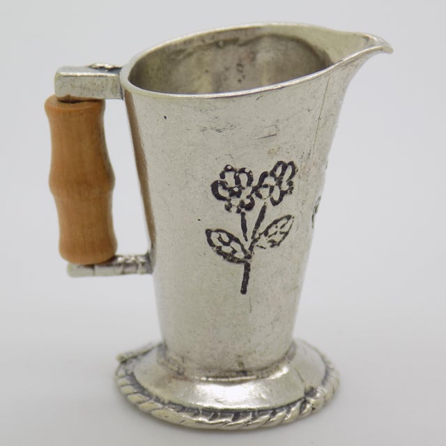 Italian Vintage Italian Handmade Genuine Silver Pitcher Figurine Dollhouse Miniature, Made in Arezzo (Ar, Tuscany, Italy) For Sale - Image 3 of 11