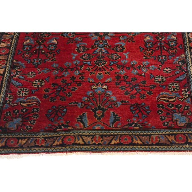 Antique Red Persian Sarouk Rug - 02'03 X 03'10 For Sale - Image 4 of 9