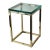 1970s Milo Baughman Style Brass Gold Glass Rectangular Side Table For Sale