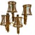 Mid-Century Italian Rattan Bamboo Sconces Attributed to Albini 1950s - Set of 4 For Sale