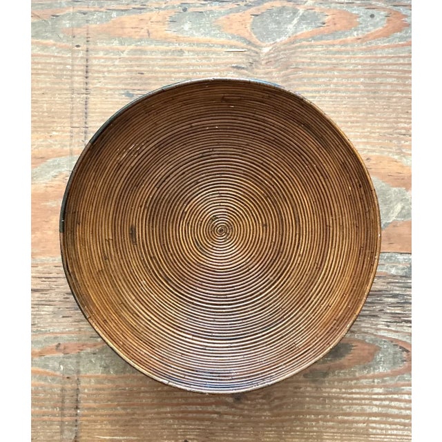 Brown Vintage Pencil Reed Decorative Bowl For Sale - Image 8 of 12