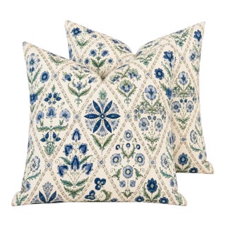 Oscar De La Renta Susani Trellis 22" X 22" Decorative Pillow Pair For Sale