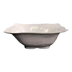 Late 20th Century Q Squared Ruffled White Melamine Square Serving Bowl